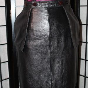 Out of Pocket Leather Skirt